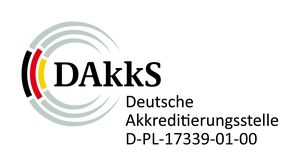 Das Bild zeigt das Symbol der Deutschen Akkreditierungsstelle nach DIN ISO/EC 17025.