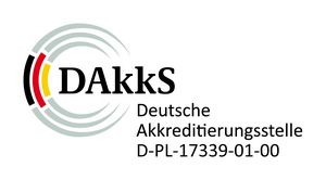 Das Bild zeigt das Symbol der Deutschen Akkreditierungsstelle nach DIN ISO/EC 17025.