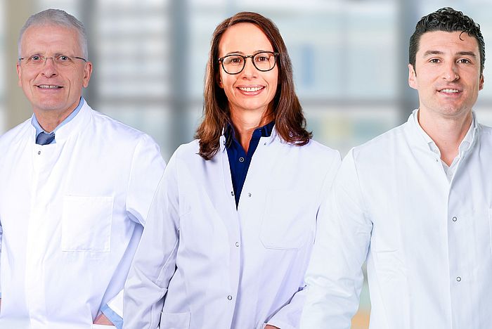 Das Bild zeigt Dr. Jörg Baral, Dr. Julia Müller und Evgeni Baev (v.l.)