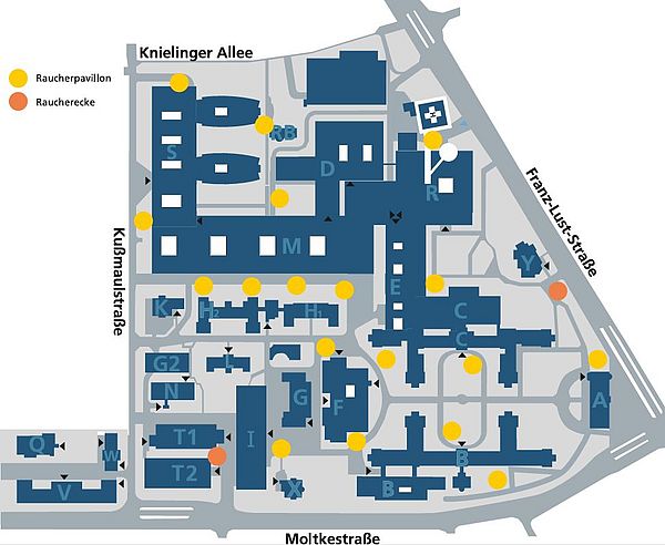 Lageplan Raucherpavillons