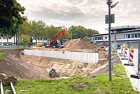 Baustelle für den neuen Hubschrauberlandeplatz