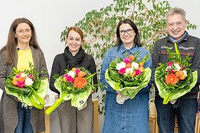 Gruppenbild anlässlich der Begrüßung der neuen Schulleitung der Pflegeschule am Städtischen Klinikum.