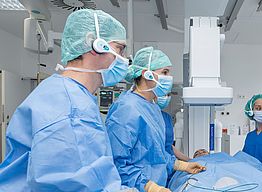 Das Bild zeigt eine Ablation im Herzkatherlabor.