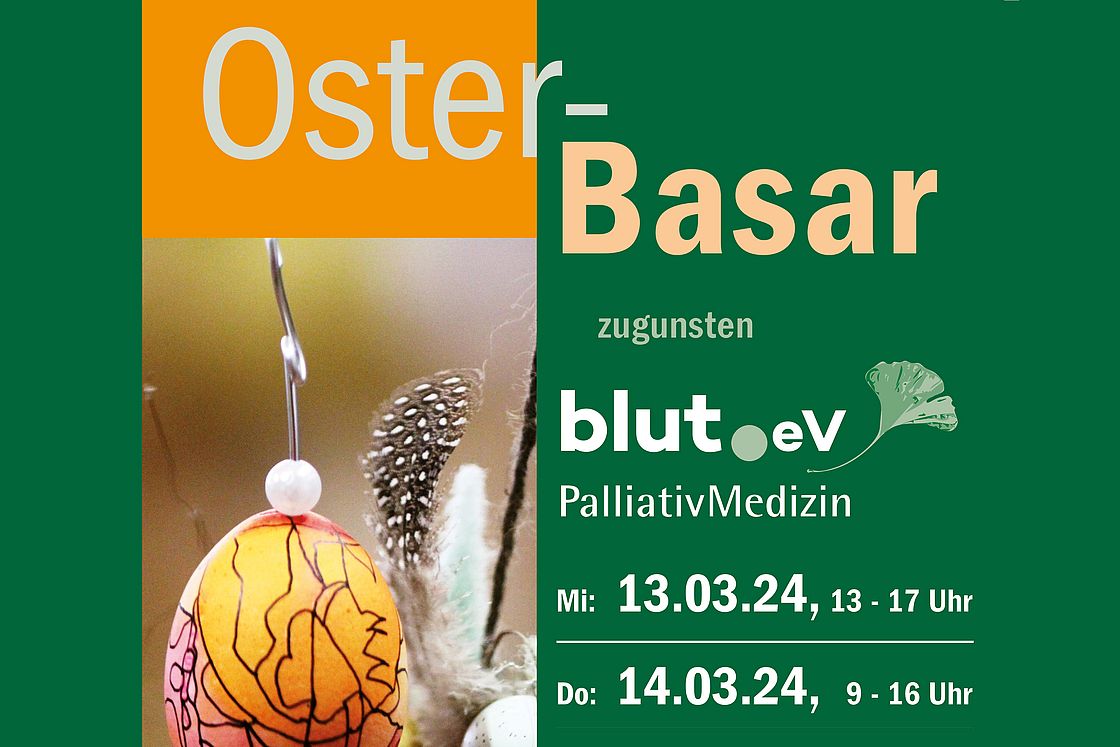 Das Bild zeigt das Plakat zum Osterbasar