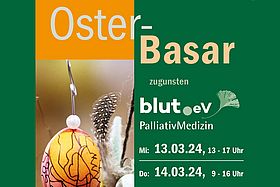 Das Bild zeigt das Plakat zum Osterbasar