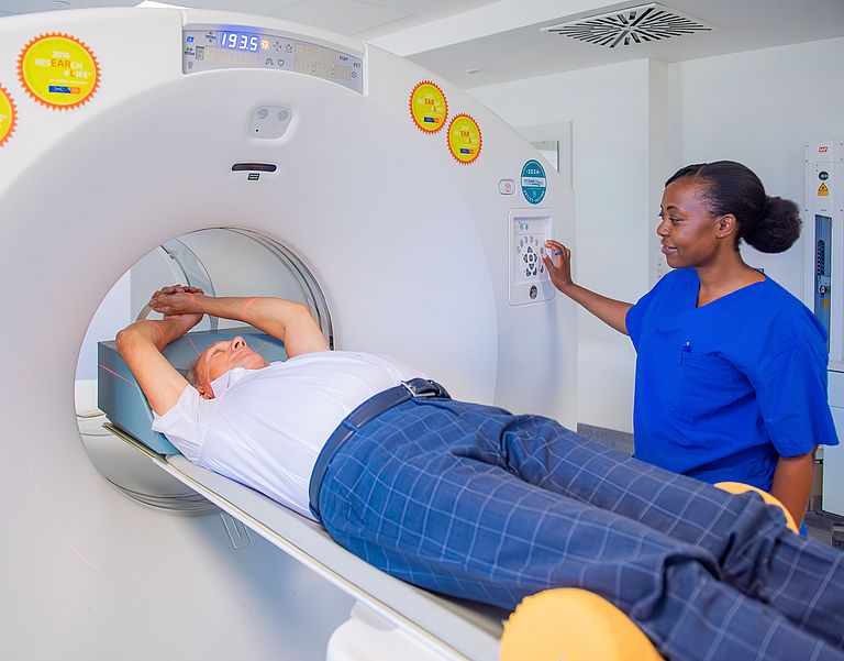 Ein Patient im PET/CT.