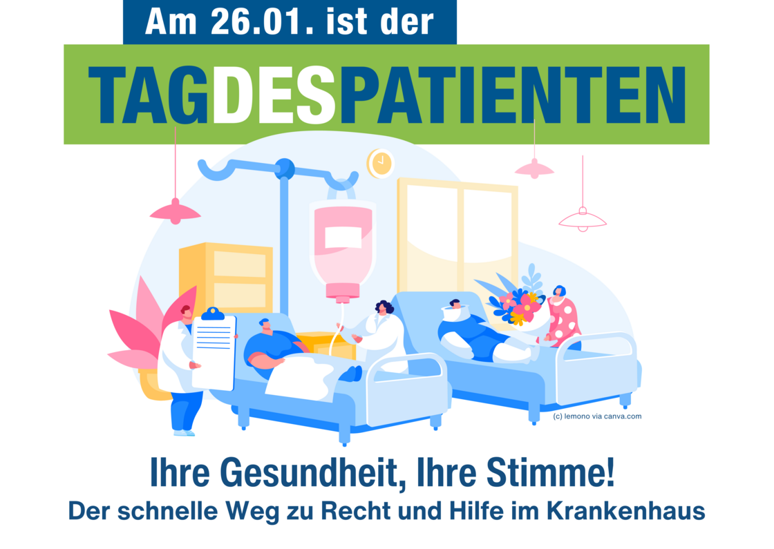 Das Bild zeigt Logo und Motto des diesjährigen Tages des Patienten