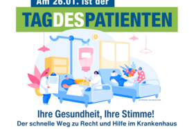 Das Bild zeigt Logo und Motto des diesjährigen Tages des Patienten