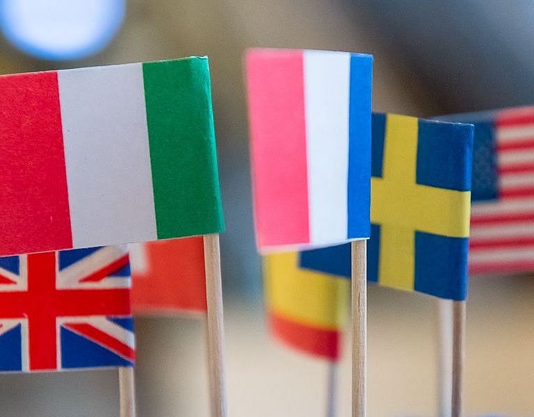 Das Bild zeigt verschiedene Länderflaggen.