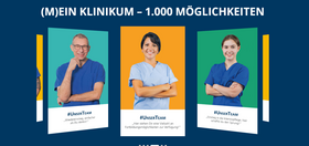 Das Bild zeigt ein Imagebild mit drei Gesundheits- und Krankenpfleger*innen
