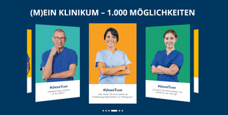 Das Bild zeigt ein Imagebild mit drei Gesundheits- und Krankenpfleger*innen