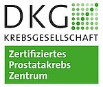 Das Bild zeigt das Zertifikat der DKG für das Prostatakrebszentrum