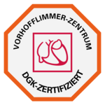 Das Bild zeigt das Logo eines DKG zertifizierten Vorhofflimmer-Zentrums.