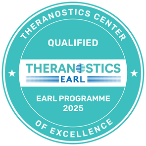 Das Bild zeigt das Zertifikat EARL Theranostics Center of Excellence